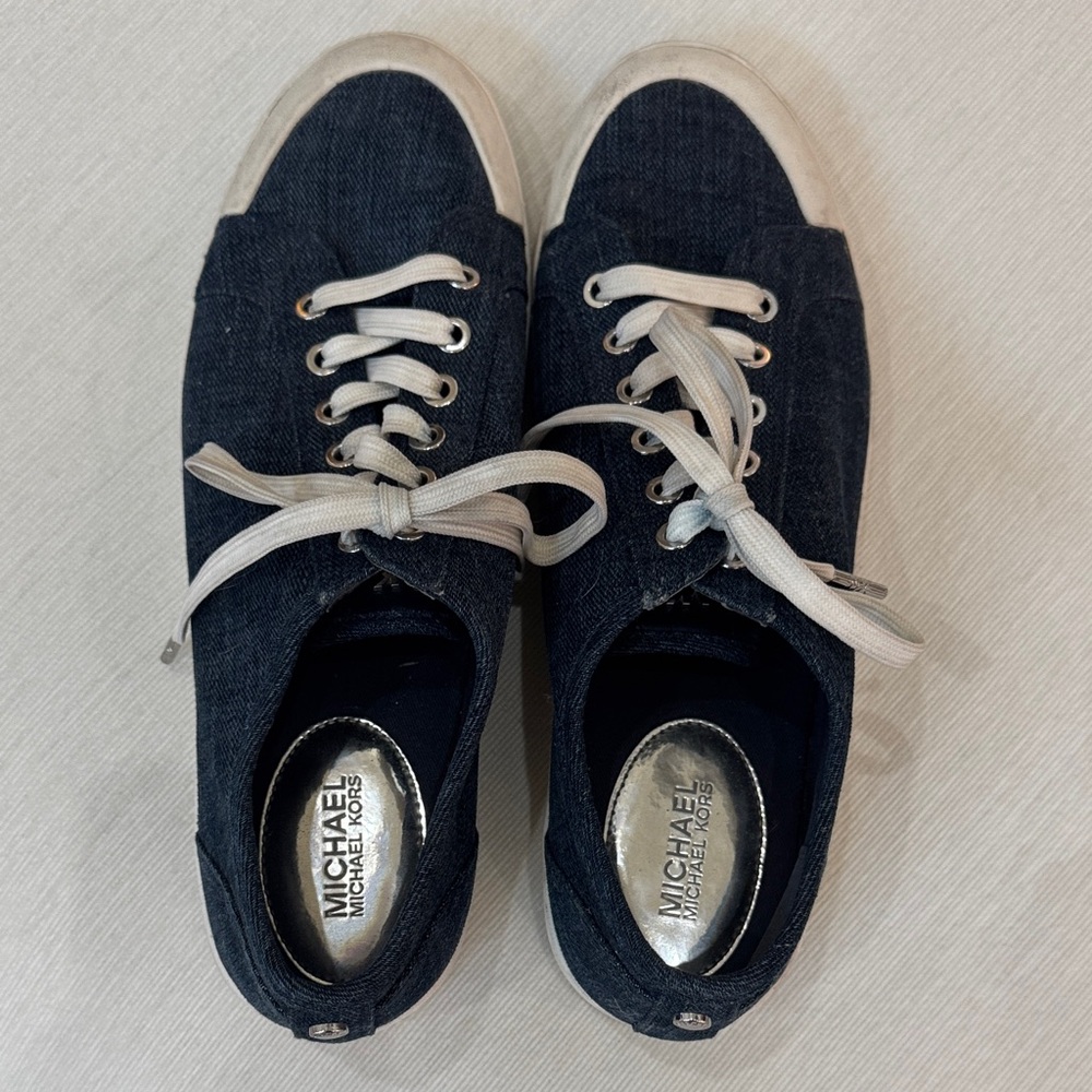 Michael Kors Dark Blue Canvas Sneakers